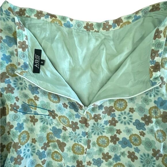 ABS Allen Schwartz a-line floral knee length fully line w tulle skirt sz 8 - Picture 3 of 10